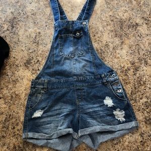 NWOT Denim Shortalls
